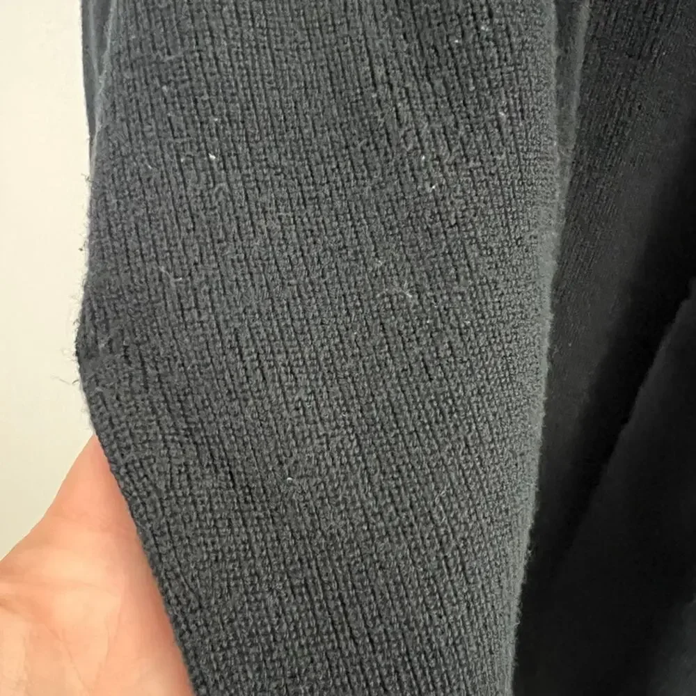 Lululemon Merino Wool Blend Ribbed Long Wrap Sweater Black‎ Women Size 10